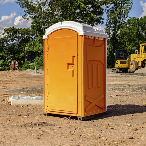 how often are the portable restrooms cleaned and serviced during a rental period in Cawood KY